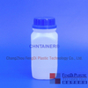 Botella de muestra de plástico de boca ancha de 1 litro con tapa de tornillo evidente